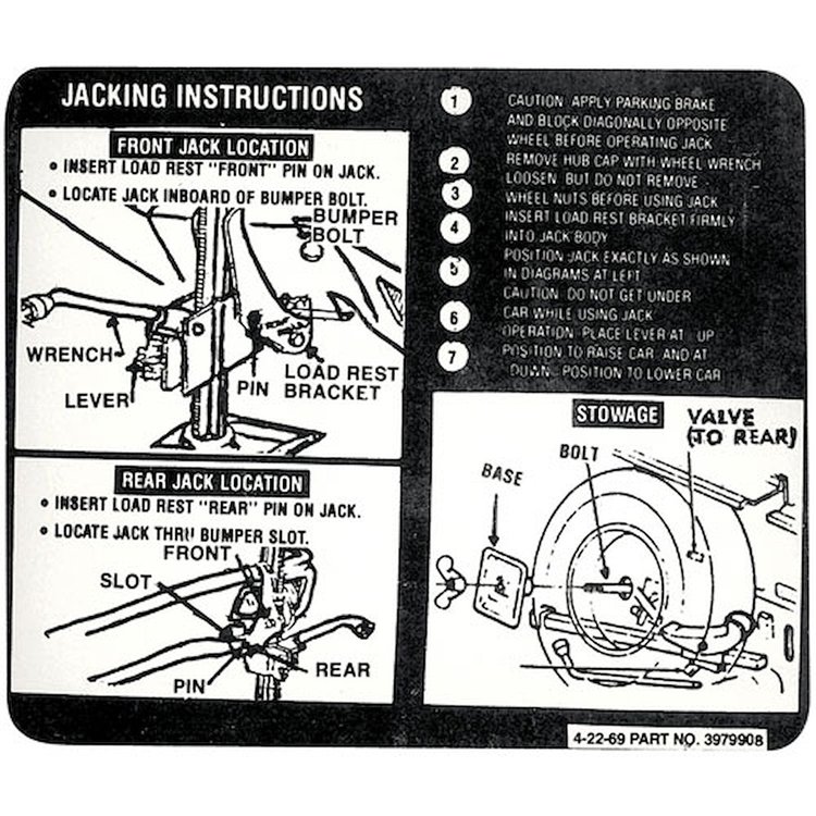 Decal 70 El Camino Jacking Instructions