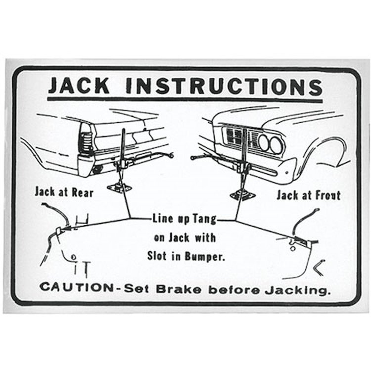 Decal 64 GTO Tempest Lemans Jacking Instructions