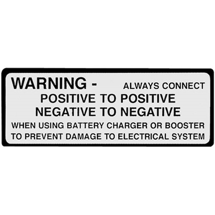 Decal 62-65 Pontiac Engine Compartment Battery Warning