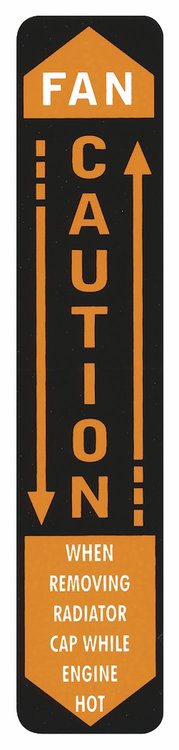 Decal 62-63 Bonneville Catalina Grand Prix Caution Fan Vertical