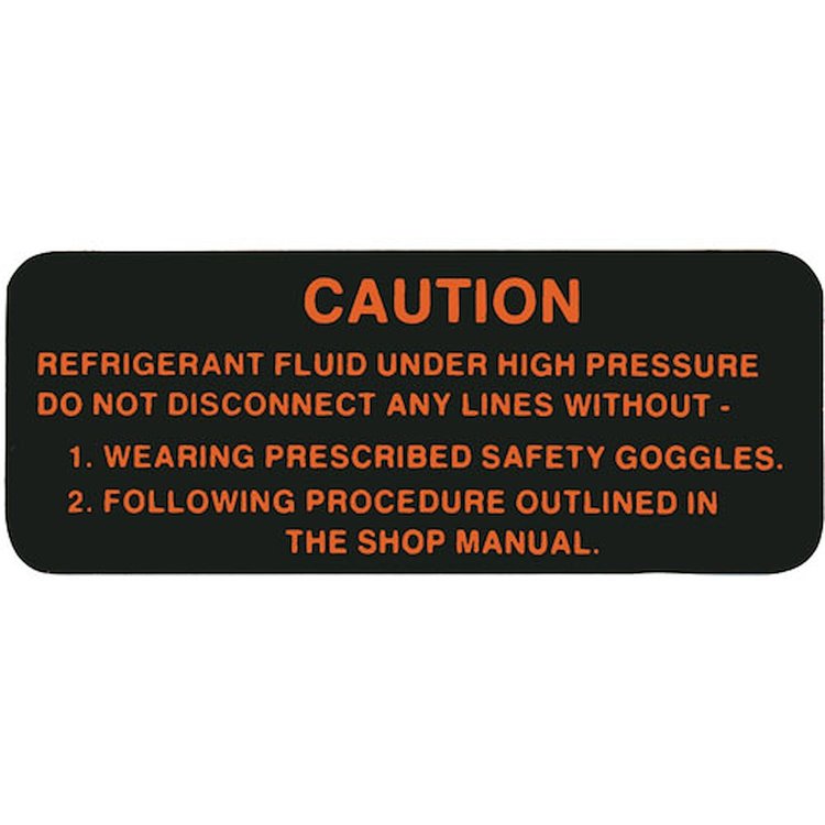 Decal 64-65 Pontiac Air Conditioning Warning