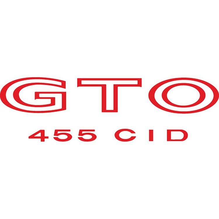 Decal 70-73 GTO Fender GTO 455 CID Red