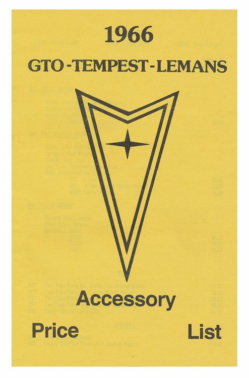 ACCESSORY PRICE LIST