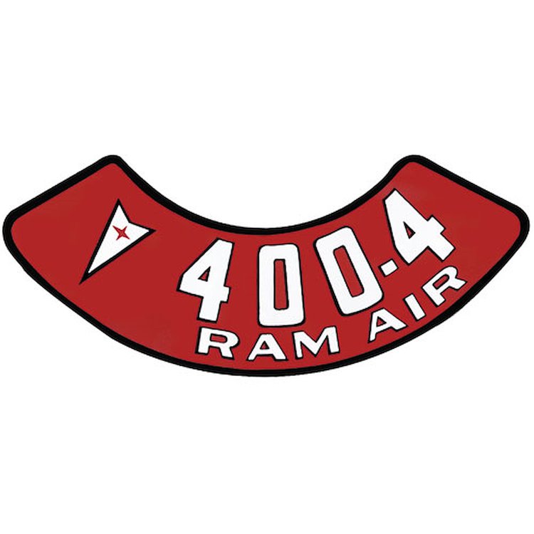 Decal 59-76 Pontiac Air Cleaner Aftermarket 400 4V Ram Air