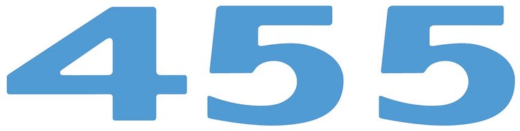 455 Hood Scoop Decal for 1973 Pontiac GTO, LeMans w/ 455 [Light Blue]