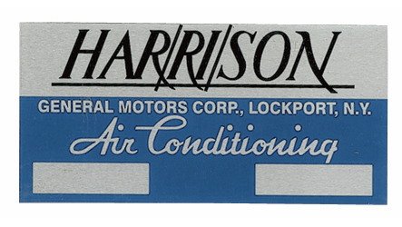 Decal 64 Chevelle/El Camino Evaporator Box Harrison Air Conditioning