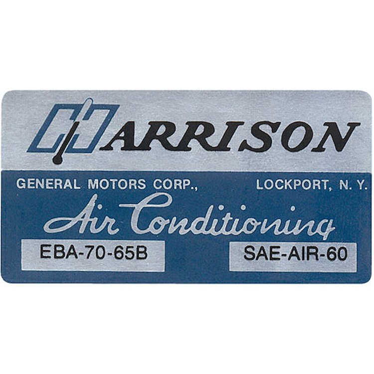 Decal 65 GM Evaporator Box Harrison Air Conditioning