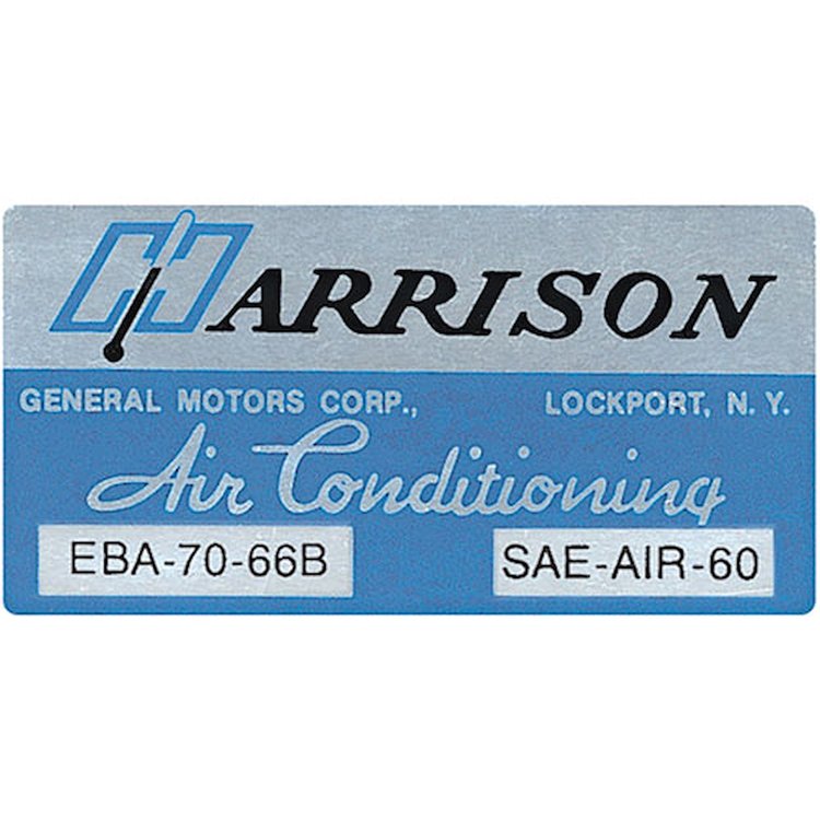 Decal 66 GM A Body Evaporator Box Harrison Air Conditioning