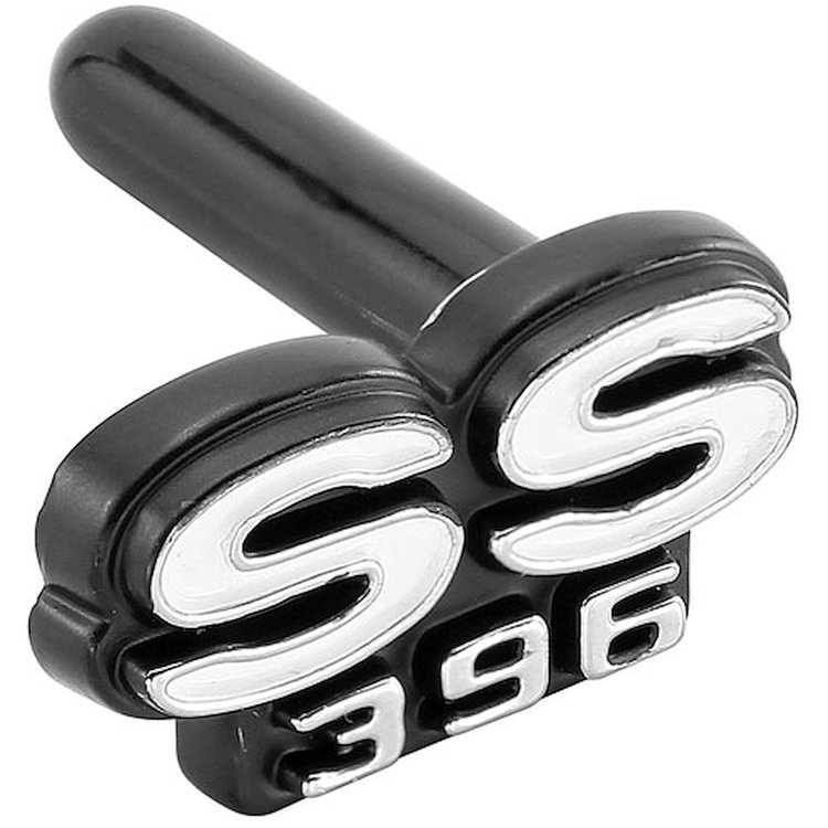 Steering Wheel Emblem for 1968 Chevy Chevelle, El Camino SS 396 [Black & Silver]