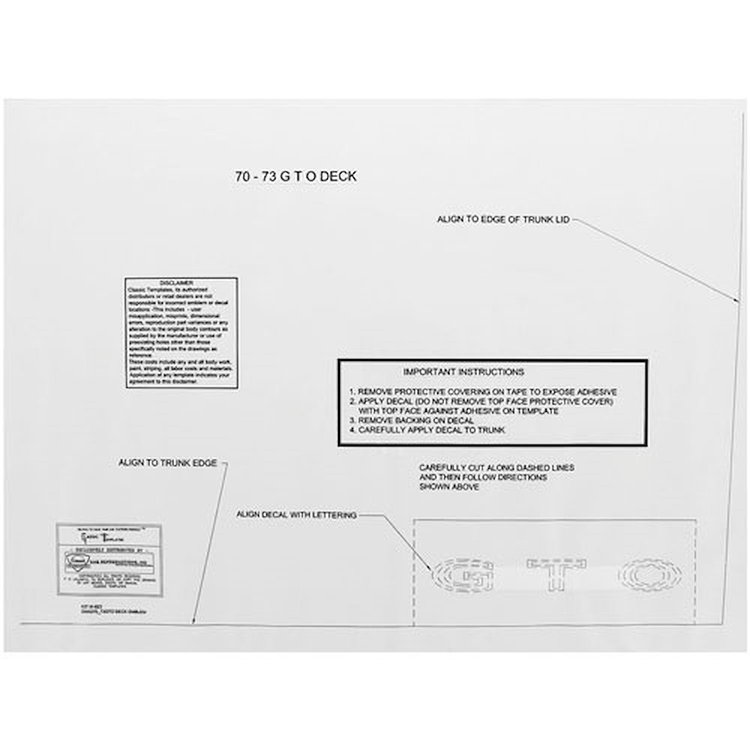 Template 70-73 GTO Deck Lid Decal