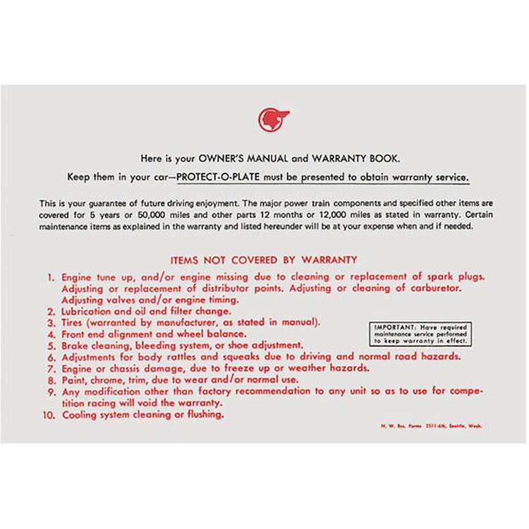 Envelope 1963-67 Pontiac Owner?s Manual