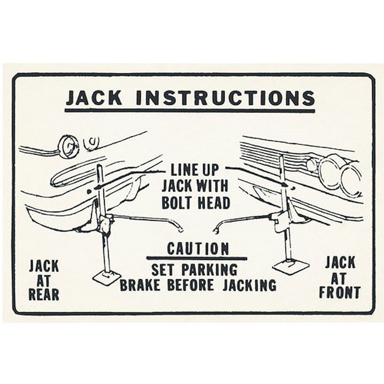 Decal 60 Pontiac Jacking Instructions