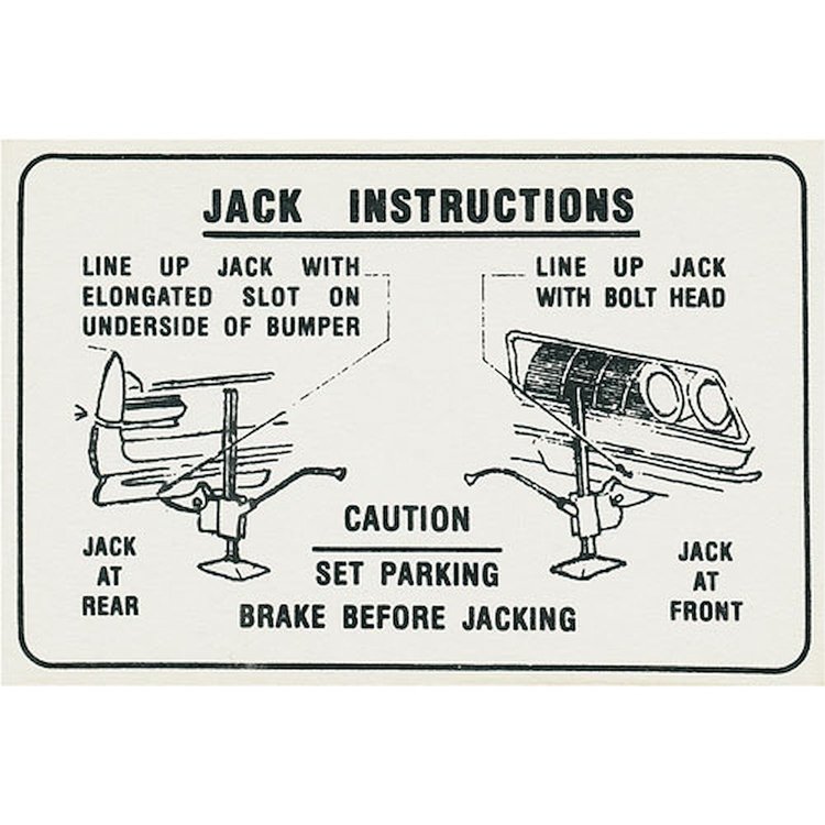 Decal 61 Pontiac Jacking Instructions
