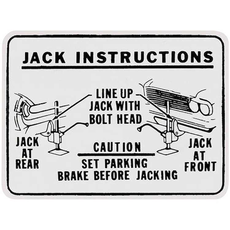 Decal 62 Pontiac Jacking Instructions