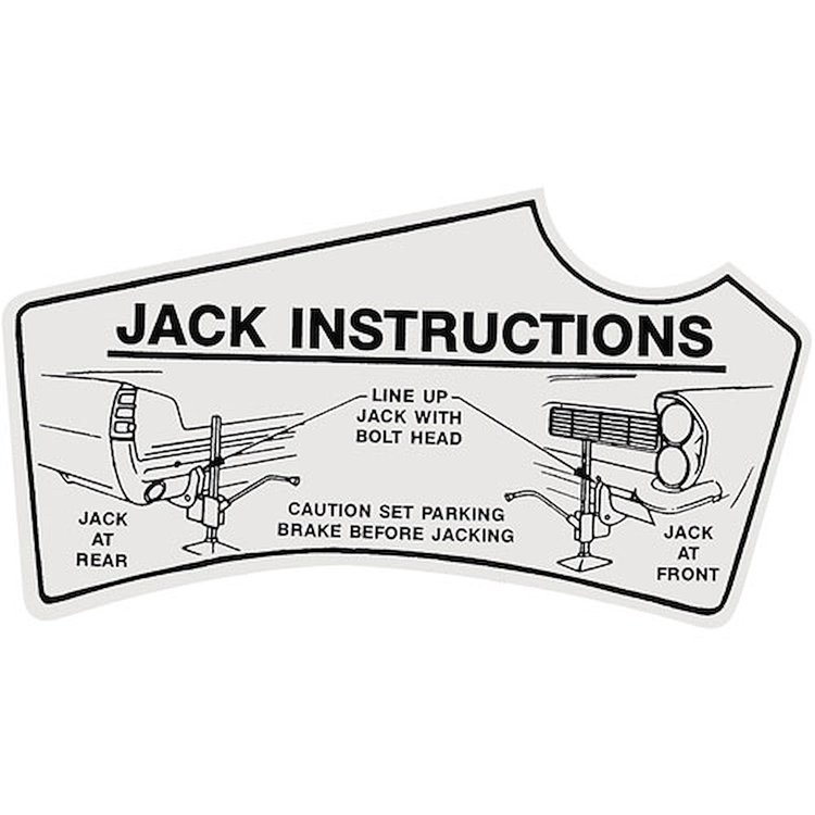 Decal 63 Pontiac Jacking Instructions