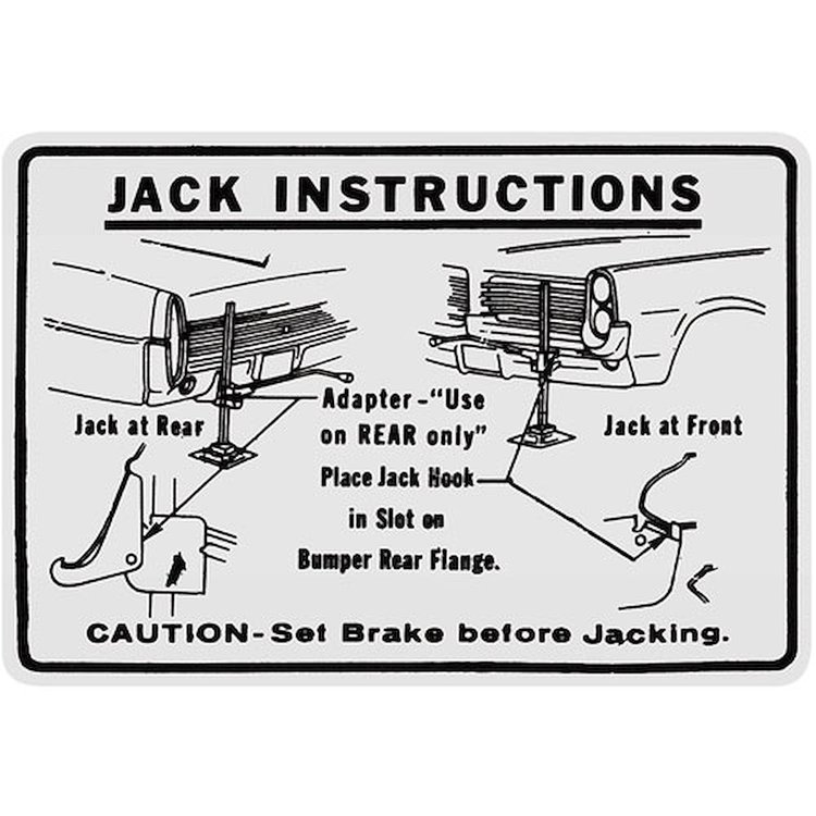 Decal 64 Pontiac Jacking Instructions