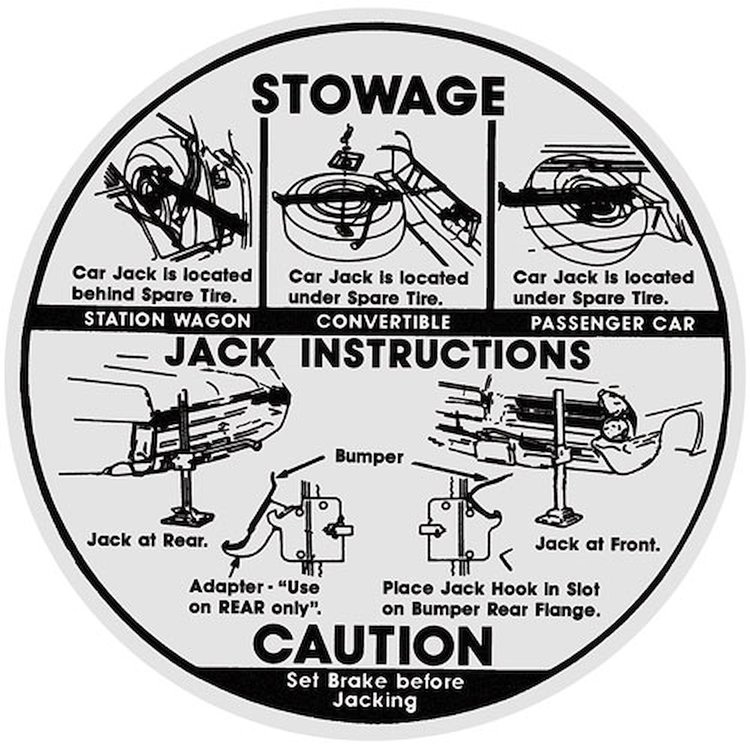 Decal 65 Pontiac Jacking Instructions