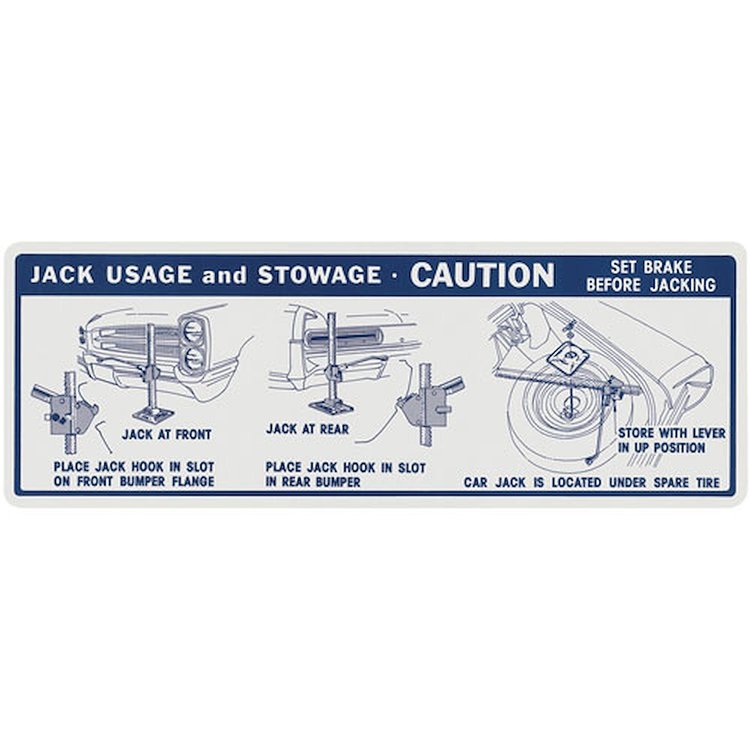 Decal 66 Pontiac Jacking Instructions Covertible