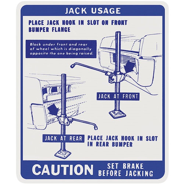 Decal 67 Pontiac Jacking Instructions