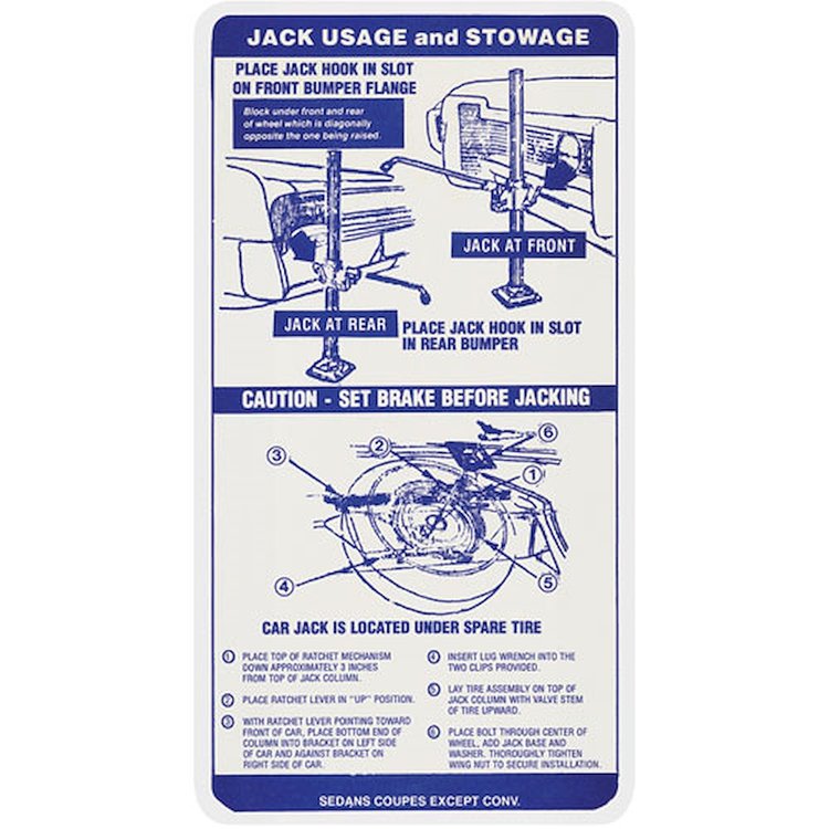 Decal 68 Pontiac Jacking Instructions