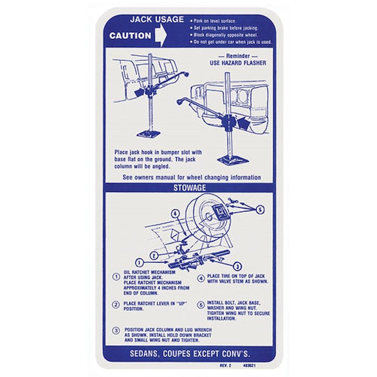 Decal 71-72 Pontiac Jacking Instructions
