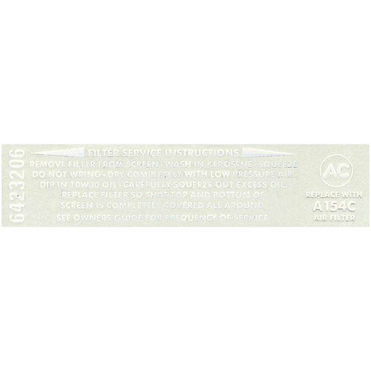 Decal 67 Grand Prix Air Cleaner Service Instruction