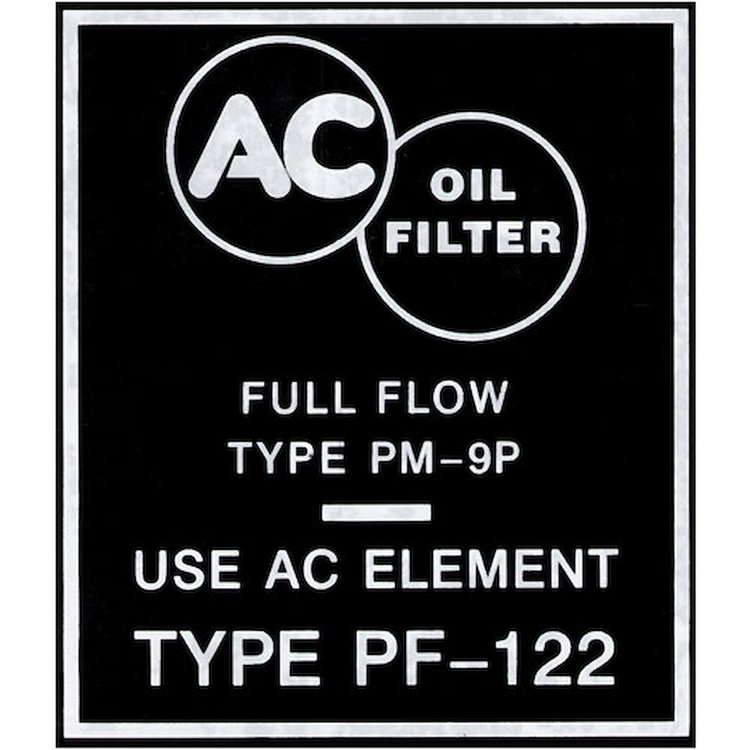Decal 1959-60 Bonn/Cat Oil Filter PF122