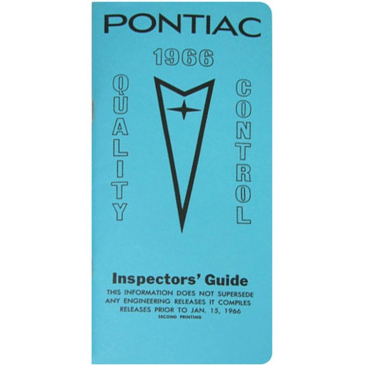 Book Line Inspectors Guide 1966 Pontiac