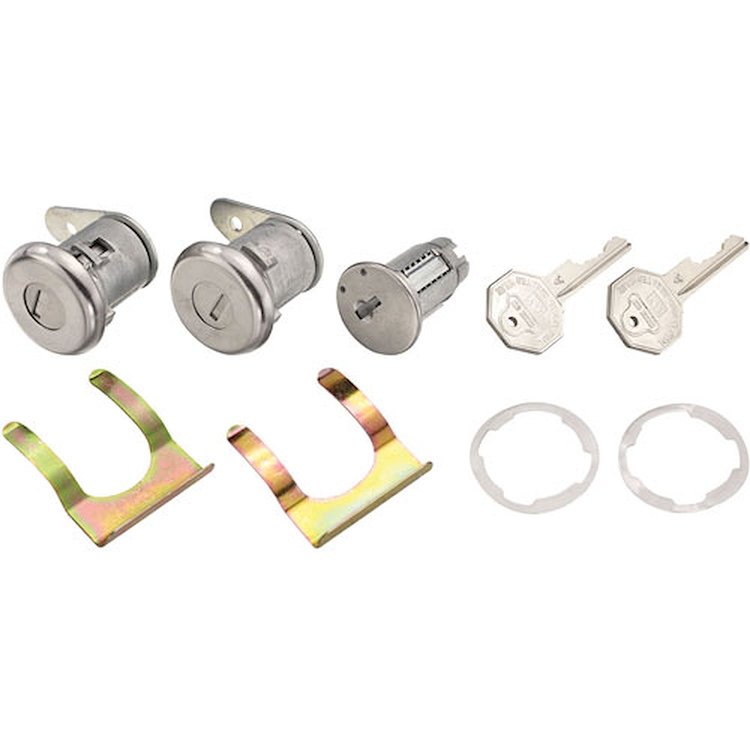 Lock Set Ignition/Door 1959-65 Cadillac/1961-64 Bonn/Cat w/ Short Cyl/Oct Key
