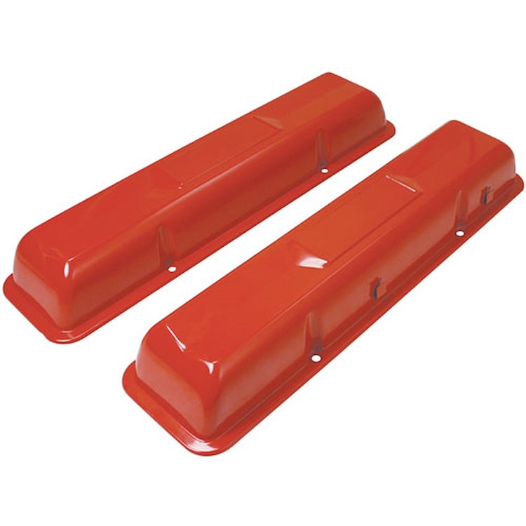 Valve Covers Chevy Small Block 1964-67 Original Style Orange