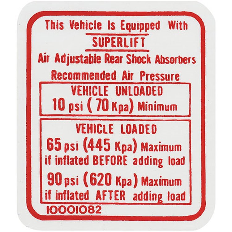 Decal 78 El Camino Air Shock Instruction