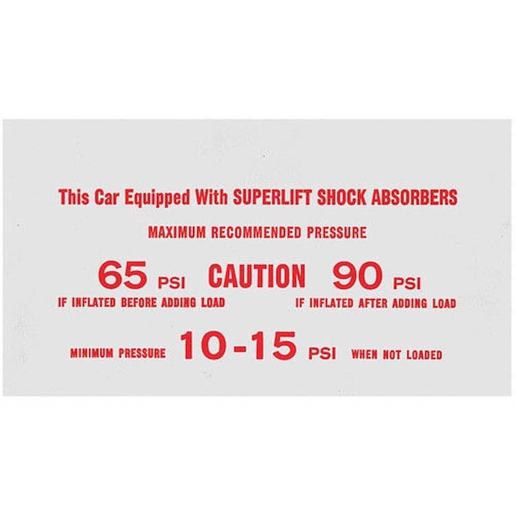 Decal 79 El Camino Air Shock Instruction