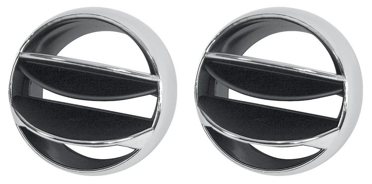 OBB2300-PR Deflector Ball, Air Outlet, 1966-69 Chevelle/Elco, 65-69 Corvair, Chrome, Pair