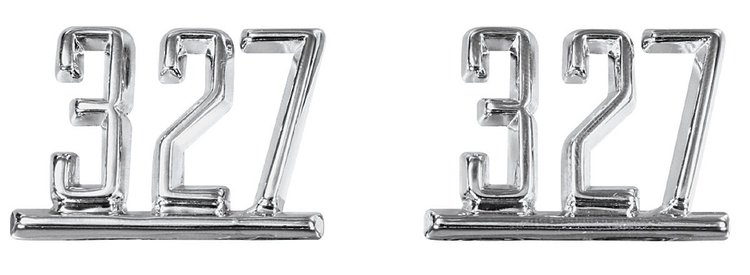 PZ00046-PR Emblem, Fender, 1965-67 Chevelle/El Camino, 327, Pair