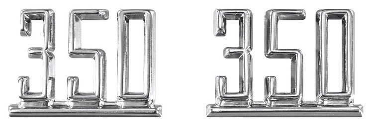 PZ00047-PR Emblem, Fender, 1965-67 Chevelle/El Camino, 350, Pair