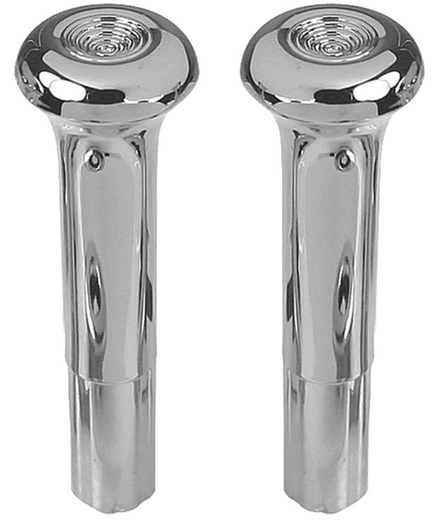 PZ0016 Knobs, Door Lock, 1968-88 Chrome, Smooth, Pair