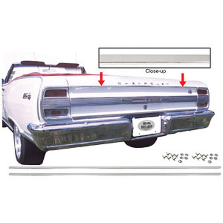 Trunk Lid Upper Rear End Molding 1964 Chevelle
