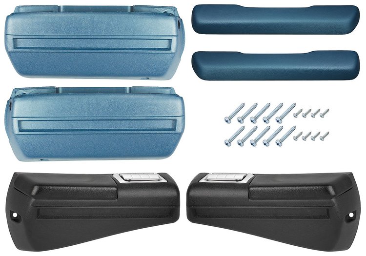 RK16BB Armrest Kit, Front/Rear, 1968-69 Chevelle/Cutlass/Pontiac A-Body, Rear Black Only