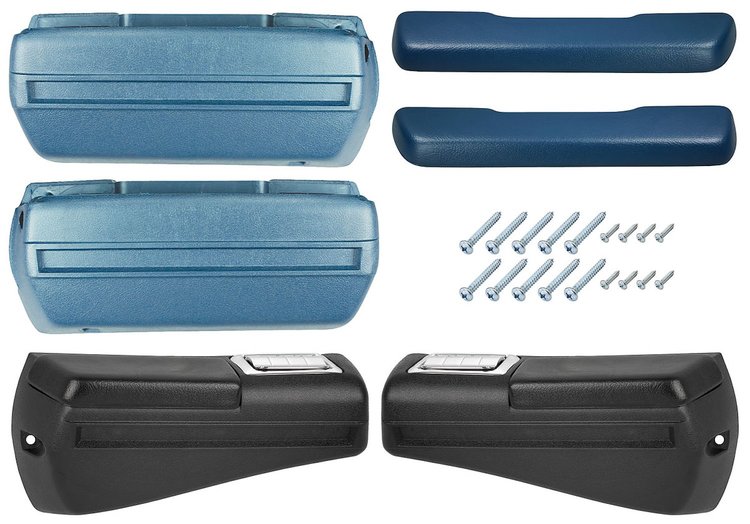 RK16BL Armrest Kit, Front/Rear, 1968-69 Chevelle/Cutlass/Pontiac A-Body, Rear Black Only