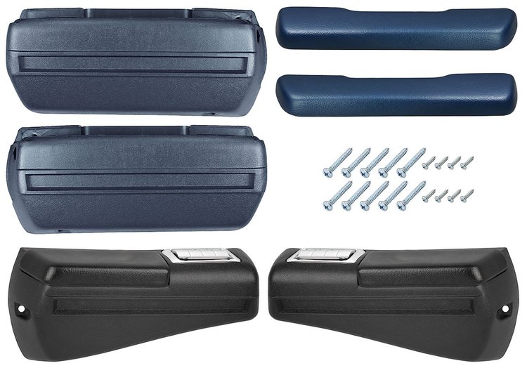 RK16DB Armrest Kit, Front/Rear, 1968-69 Chevelle/Cutlass/Pontiac A-Body, Rear Black Only