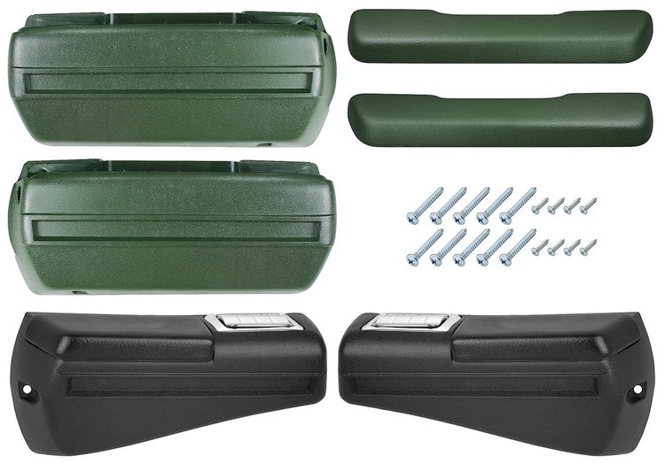 RK16DG Armrest Kit, Front/Rear, 1968-69 Chevelle/Cutlass/Pontiac A-Body, Rear Black Only