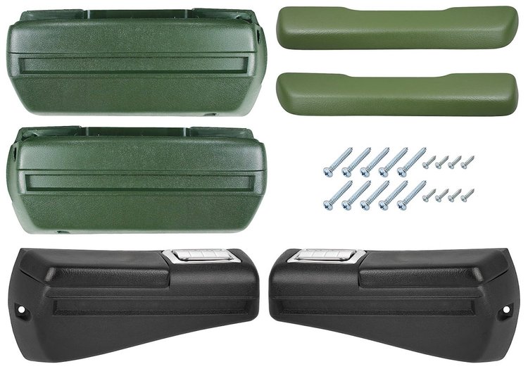RK16JG Armrest Kit, Front/Rear, 1968-69 Chevelle/Cutlass/Pontiac A-Body, Rear Black Only