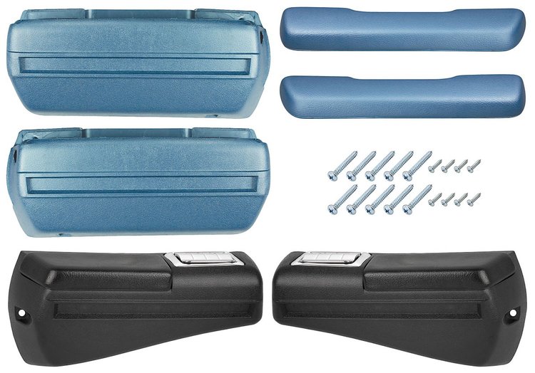 RK16LB Armrest Kit, Front/Rear, 1968-69 Chevelle/Cutlass/Pontiac A-Body, Rear Black Only