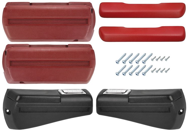 RK16RD Armrest Kit, Front/Rear, 1968-69 Chevelle/Cutlass/Pontiac A-Body, Rear Black Only