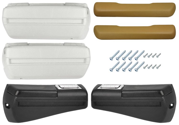 RK16SD Armrest Kit, Front/Rear, 1968-69 Chevelle/Cutlass/Pontiac A-Body, Rear Black Only