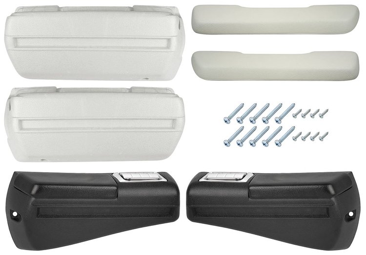RK16WH Armrest Kit, Front/Rear, 1968-69 Chevelle/Cutlass/Pontiac A-Body, Rear Black Only