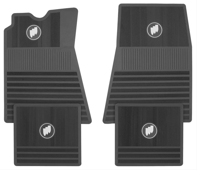 Floor Mats Rubber 1961-76 Buick Tri-Shield Logo
