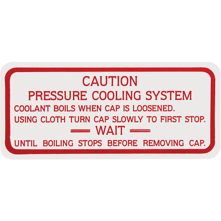 Cooling System Decal 1961 Skylark/Special Caution