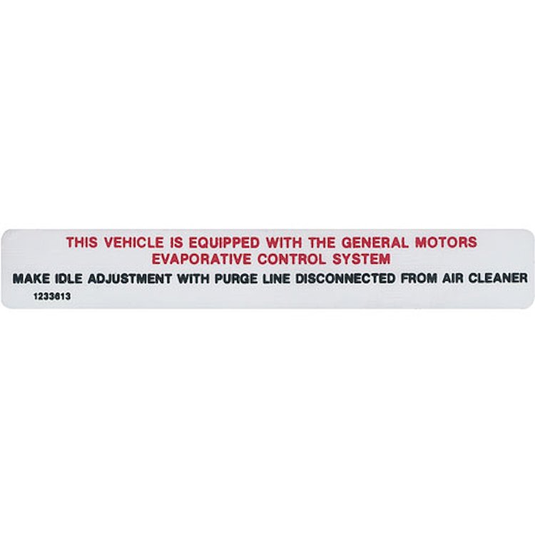 Decal 70 Skylark Riviera Evaporative Control V8