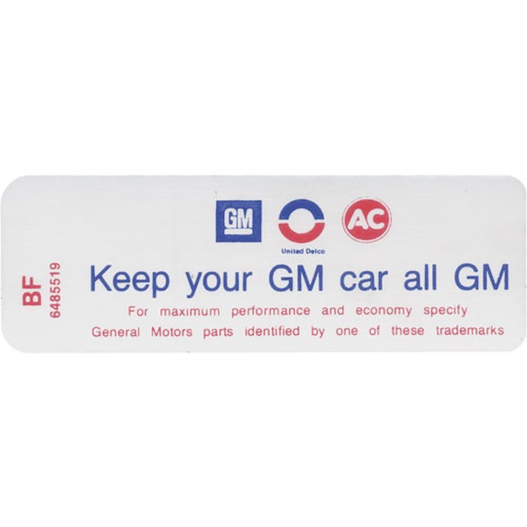Decal 70-71 Skylark Air Cleaner 350 2V HD 6485519 Keep your GM car all GM